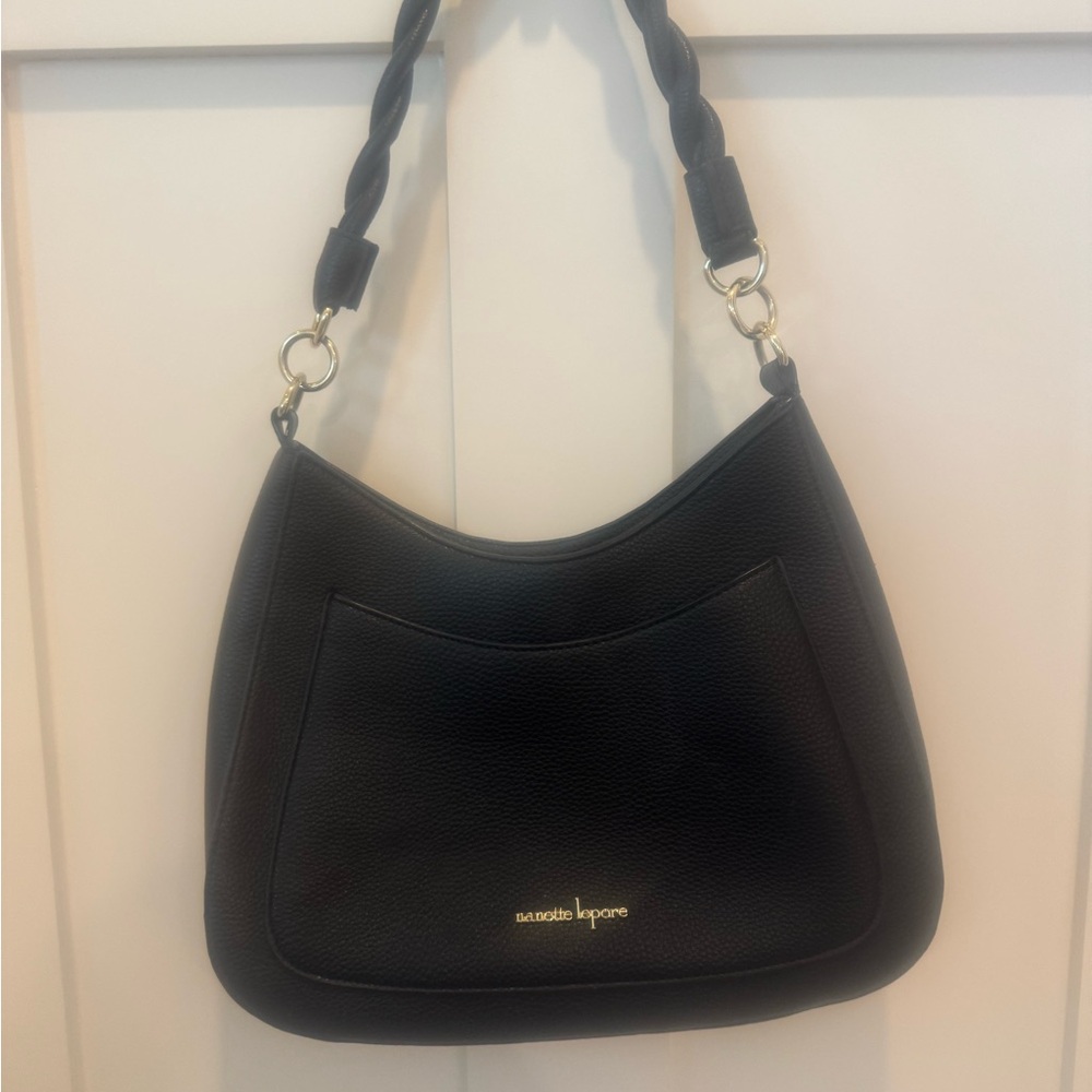 Nanette Lepore Black Leather Hobo Bag